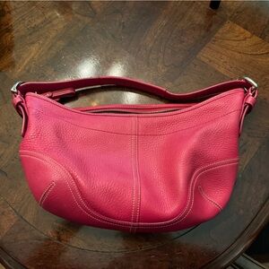 Coach Pebbled Leather K04S-4292 Pink Hobo Shoulder Bag